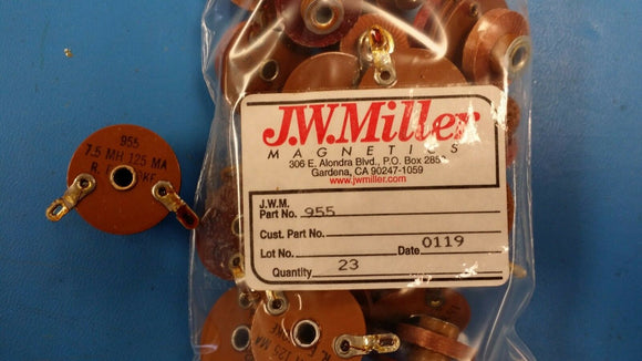 (1 PC) 955 JW MILLER UNSHIELDED IRON CORE CHOKE 7.5mH, 37 Ohms, 125ma