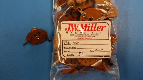 (1 PC) 952 JW MILLER UNSHIELDED IRON CORE CHOKE 1.0mH, 11 Ohms, 125ma