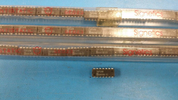 (10 PCS) 74F14N SIGNETICS Inverter Schmitt Trigger 6-Element Bipolar 14-Pin PDIP