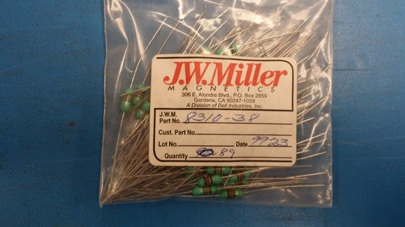 (10 PCS) 8310-38 JW MILLER Fixed RF Inductor Axial Conformal Coated