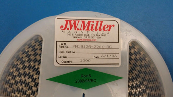 (25 PCS) PM1812G-220K-RC JW MILLER Fixed Power Inductors 22uH 10% ROHS
