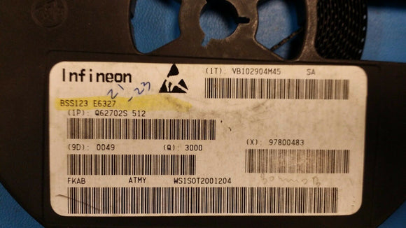 (25 PCS) BSS123 INFINEON Trans MOSFET N-CH 100V 0.17A 3-Pin SOT-23