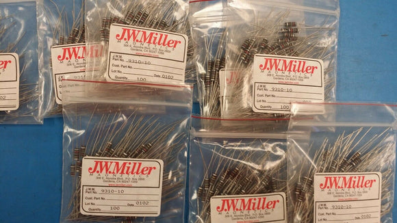 (5 PCS) 9310-10 JW MILLER Fixed R.F. Inductors Unshielded 0.82uH 10%