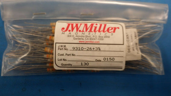 (5 PCS) 9310-26-3% JW MILLER Fixed R.F. Inductors Unshielded 3.9uH 3%