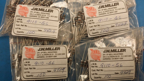 (10 PCS) 9110-56 JW MILLER 43uH 5% MOLDED INDUCTOR