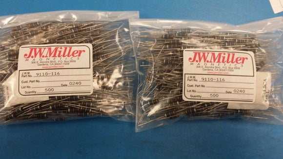(10 PCS) 9110-116 JW MILLER 680uH 5% MOLDED INDUCTOR