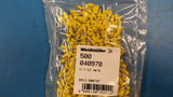 (500pcs) 040970 Weidmuller Wire End Ferrule 17AWG Yellow O/A L:12mm-Pin L:6mm
