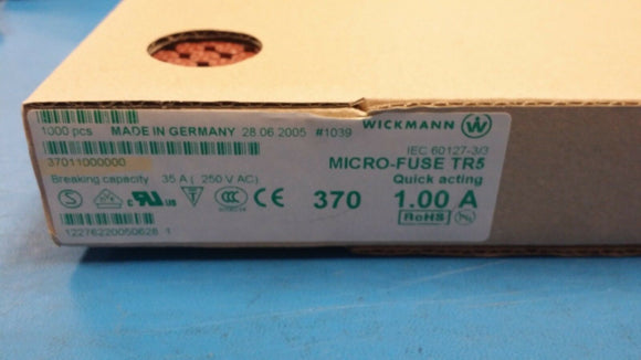 (10 PCS) 37011000000 LITTELFUSE Fuses with Radial Leads 250V IEC LBC LL 1A TR5