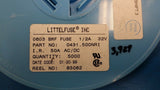 (10 PCS) 431.500 LITTELFUSE, FUSE 1/2 A 32V VERY FAST BLOW 0603 SMD