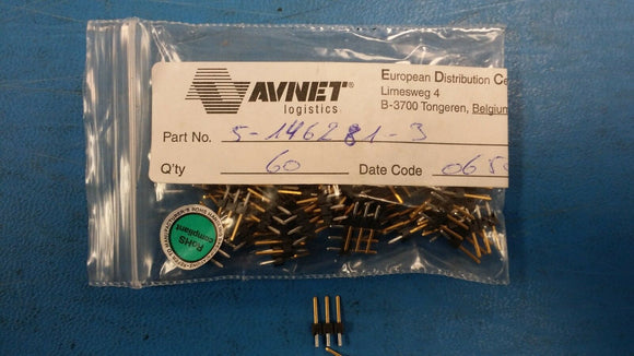 (10 PCS) 5-146281-3 TYCO Conn Unshrouded Header HDR 3 POS 2.54mm Solder ST TH