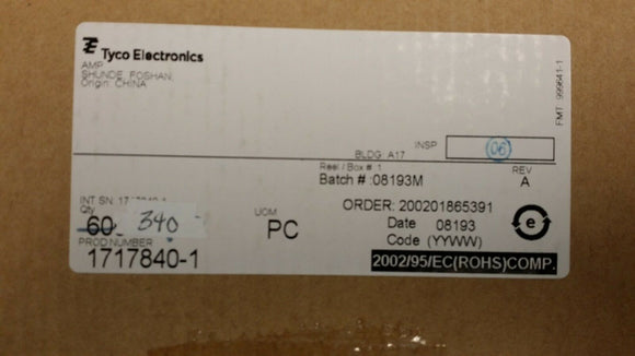 (2PC) 1717840-1 TYCO Conn Battery Interconnect PL 10 POS 2mm Solder RA Thru-Hole