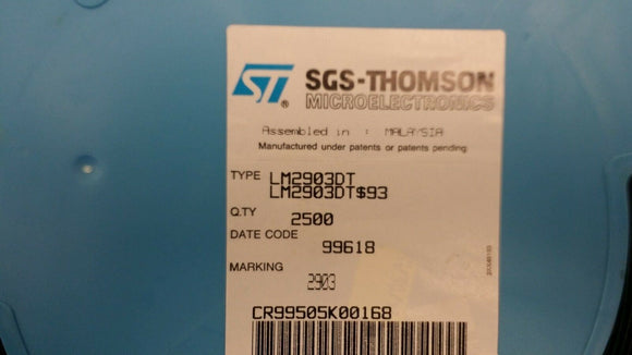 (20 PCS) LM2903DT ST MICRO Comparator Dual ±18V/36V 8-Pin SOIC