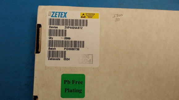 (10 PCS) ZVP4424ASTZ ZETEX Trans MOSFET P-CH 240V 0.2A 3-Pin E-Line ROHS