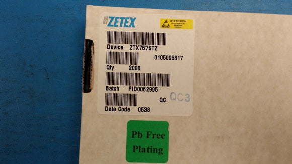 (10 PCS) ZTX757STZ ZETEX Trans GP BJT PNP 300V 0.5A 3-Pin E-Line Box ROHS