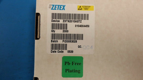 (10 PCS) ZXTN2010ASTZ ZETEX Trans GP BJT NPN 60V 4.5A 3-Pin E-Line ROHS