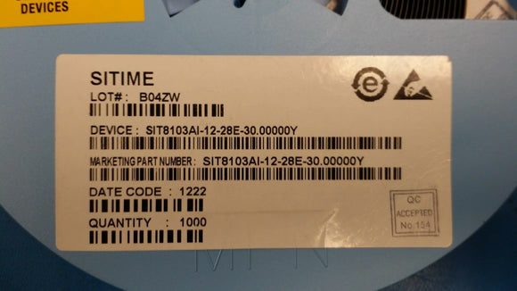 (10) SIT8103AI-12-28E-30.00000 HIGH PERFORMANCE PROGRAMMABLE OSCILLATOR 30.00MHz