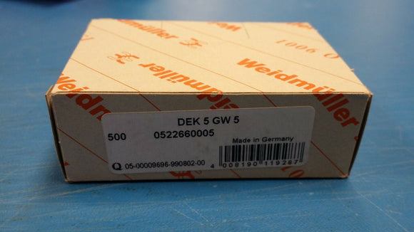 (BOX OF 10 CARDS) 0522660005 Weidmuller DEKAFIX GW 5 MARKED 5, 50 PER CARD