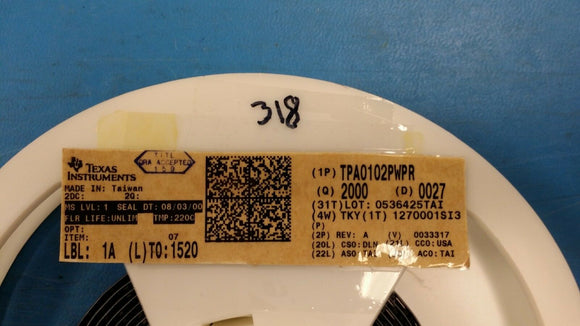 (2 PCS) TPA0102PWPR TI IC AMP AUDIO PWR 1.5W AB 24TSSOP