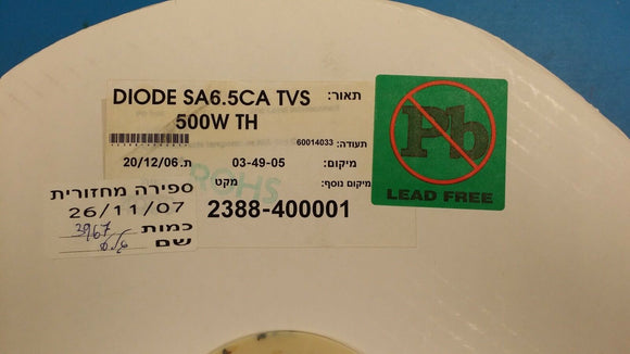 (20 PCS) SA6V5CA TVS DIODE 6.5V 11.2V DO15