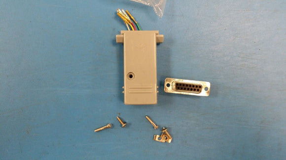 (2 PCS) DB15/RJ11 D-SUB MODULAR ADAPTER DB15 MALE TO RJ11 FEMALE