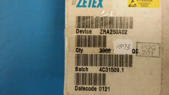(25 PCS) ZRA250A02 ZETEX V-Ref Precision 2.5V 5mA 3-Pin E-Line TO-92