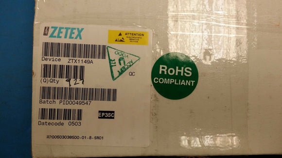 (10 PCS) ZTX1149A ZETEX Trans GP BJT PNP 25V 3A 3-Pin E-Line TO-92 ROHS