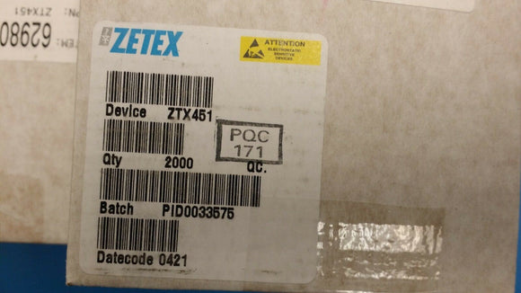 (10 PCS) ZTX451 ZETEX Trans GP BJT NPN 60V 1A 3-Pin E-Line TO-92