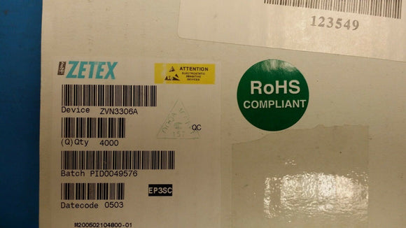 (10 PCS) ZVN3306A ZETEX Trans MOSFET N-CH 60V 0.27A 3-Pin E-Line TO-92 ROHS