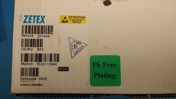 (10 PCS) ZTX449 ZETEX Trans GP BJT NPN 30V 1A 3-Pin E-Line TO-92 ROHS (0805 D/C)