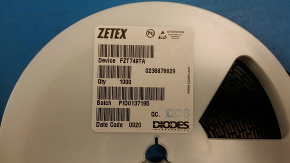 (10 PCS) FZT749TA ZETEX TRANS PNP 25V 3A SOT-223 ROHS (0920 D/C)