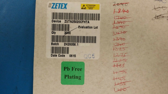 (10 PCS) ZXTN25020CFHTA ZETEX Trans GP BJT NPN 20V 4.5A SOT-23 ROHS (0615D/C)