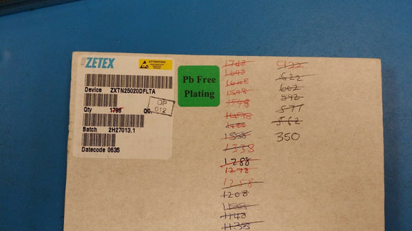 (10 PCS) ZXTN25020DFLTA ZETEX Trans GP BJT NPN 20V 2A 3-Pin SOT-23 ROHS