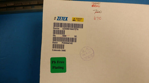 (10 PCS) ZXMN10A07ZTA ZETEX Trans MOSFET N-CH 100V 1A SOT-89 (0440D/C) ROHS