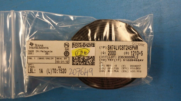 (10 PCS) SN74LVC8T245PWR TI IC BUS TRANSCVR 8BIT 24TSSOP ROHS