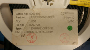 (25) CFPS-32IB-125.00MHZ Clock Oscillators CMOS 125MHz 2.5V 50ppm -40C +85C SMD