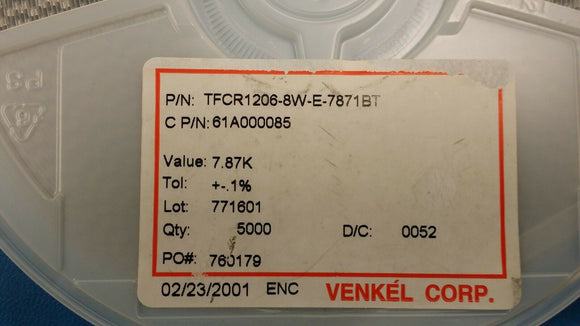 (10PC) TFCR1206-8W-E-7871BT VENKEL Res Thin Film 7.87k 0.125W 0.1% +/-25ppm 1206