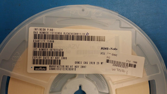 (15000) GRM0335C1E2R2BD01D MLCC-Ceramic Cap 2.2pF 25v ±0.1pF 0201(0603) ROHS