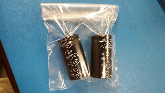 (2 PCS) NTE NEV3300M63HB ELECTROLYTIC CAPACITOR 3300MFD 63V 20% RADIAL