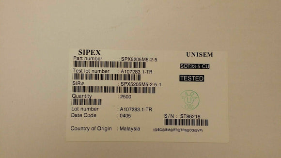 (20) SPX5205M5-2.5 EXAR Fixed Positive LDO Regulator 2.5V 0.35V Dropout SOT23-5