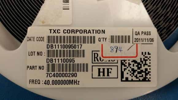(10 PCS) 7C40000290 TXC Clock Oscillators 40MHz 1.8V -30C +85C SMD 2011 D/C