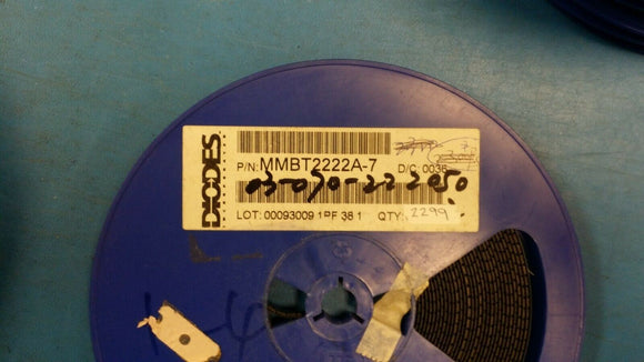 (2299) MMBT2222A-7 DIODES INC. TRANS NPN 40V 0.6A SMD SOT23-3