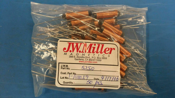 (10 PCS) 5250 JW MILLER 1 ELEMENT 100uH FERRITE-CORE GENERAL PURPOSE INDUCTOR