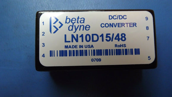 (1PC) LN10D15/48 BETADYNE DC/DC CONVERTER 10W 18-36VDC 9POS CONTACT