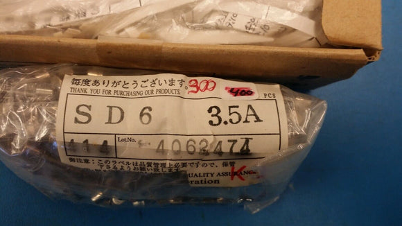 (10 PCS) SD6(3.5A) S.O.C. FUSE,TIME DELAY, 3.5A 250VAC 5.2X20mm UL/CSA