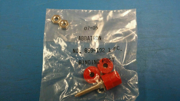 (1 PC) 899-102 ABBATRON/HH SMITH BINDING POST HEX RED PANEL MOUNT