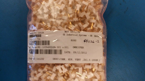 (15 PCS) 641126-2 TE Connectivity MTA .100 CONN HEADER VERT 2POS 2.54MM ROHS