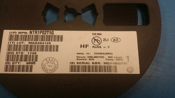 (10 PCS) NTR1P02T1G ON Semi, Trans MOSFET P-CH 20V 1A 3-Pin SOT-23 ROHS