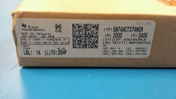 (10 PCS) SN74HCT374NSR TI IC FF D-TYPE SNGL 8BIT 20SOIC ROHS