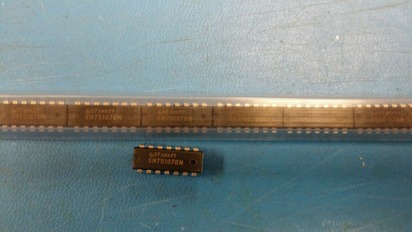(25 PCS) SN75107BN TI Line Receiver, 2 Func, 2 Rcvr, BIPolar, PDIP14