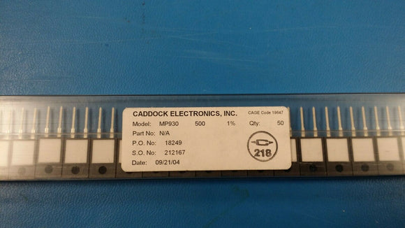 (2 PCS) MP930-500-1% CADDOCK THICK FILM RES 500 OHM 30W 1% TO220